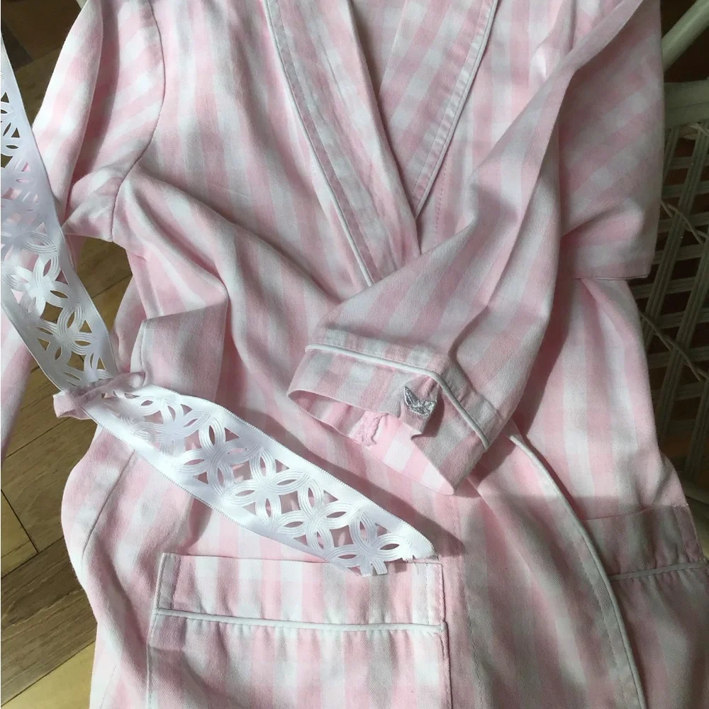 Petite‎ Plume Robe Bath Gingham Print Sleepwear Luxurious